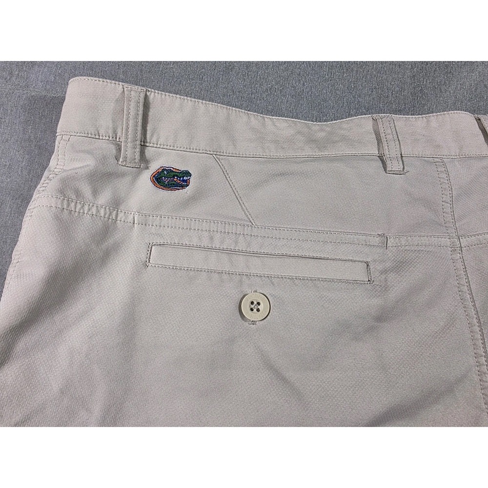 Florida Gators Johnnie-O Performance Golf Chino Shorts Mens 40 Beige 9" Inseam